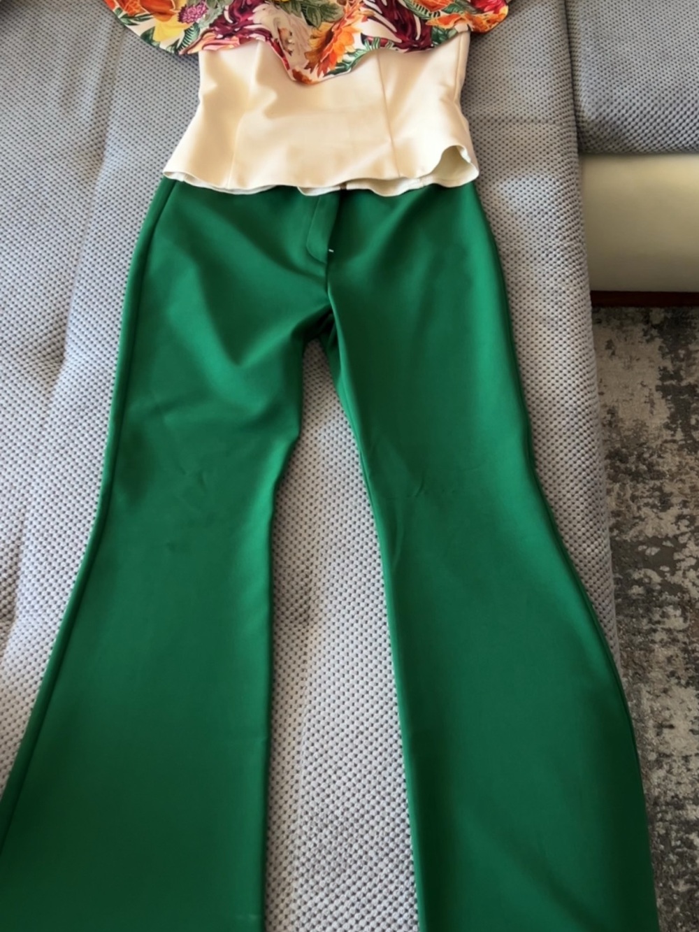 Green Flared Bottoms